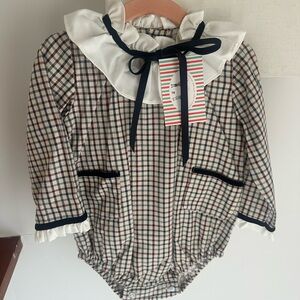 La Coqueta Baby Romper with Ruffle Collar